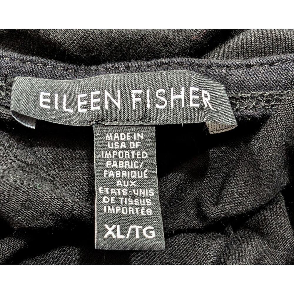 Eileen Fisher Black Jersey Knit Jumpsuit Wide Leg Women's Size XL - Picture 4 of 5